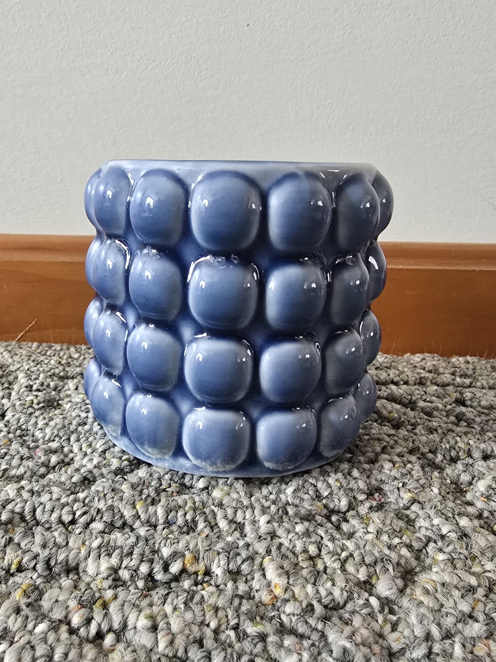 Ashland Glossy Blue Bubble Ceramic Planter